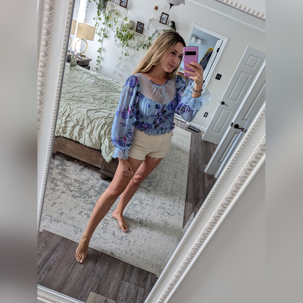 Free people blue blouse